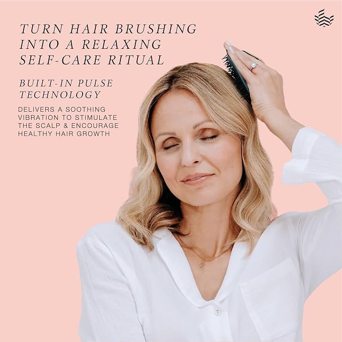 MANTA Pulse Electric Scalp Massage Brush – Wet Exfoliating Scalp Massager, Shampoo Brush for Hair Growth with Shower Holder, Grey MantaHair
