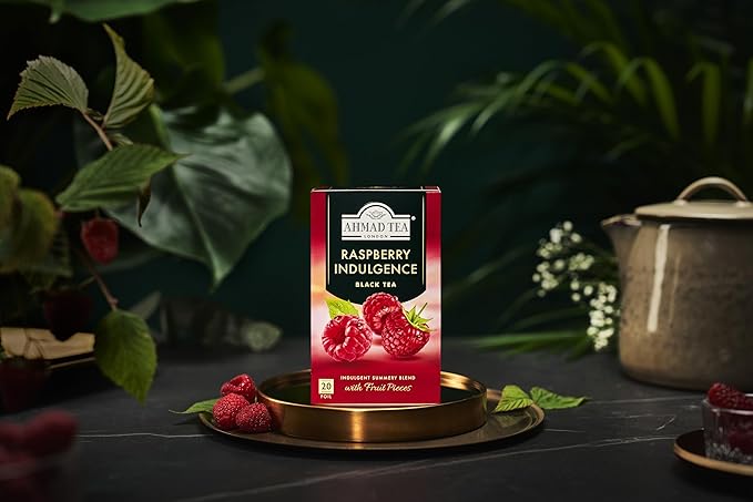 English Teas, "Raspberry Indulgence Black Tea" - Tagged and Aluminium Foil En... - Bloomnest
