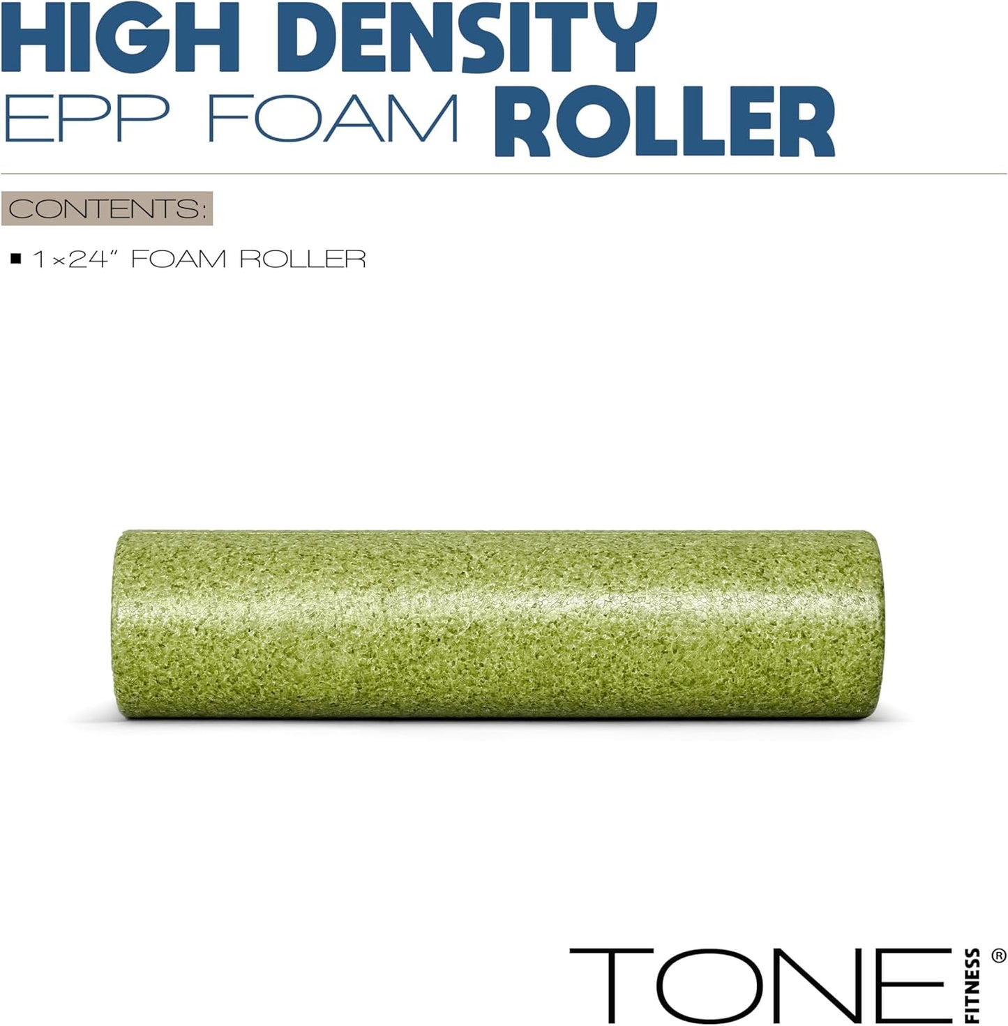 Tone Fitness High Density EPP Foam Exercise Foam Roller for Yoga, Pilates, Stretching, Massage, and Recovery | Multiple Sizes and Colors