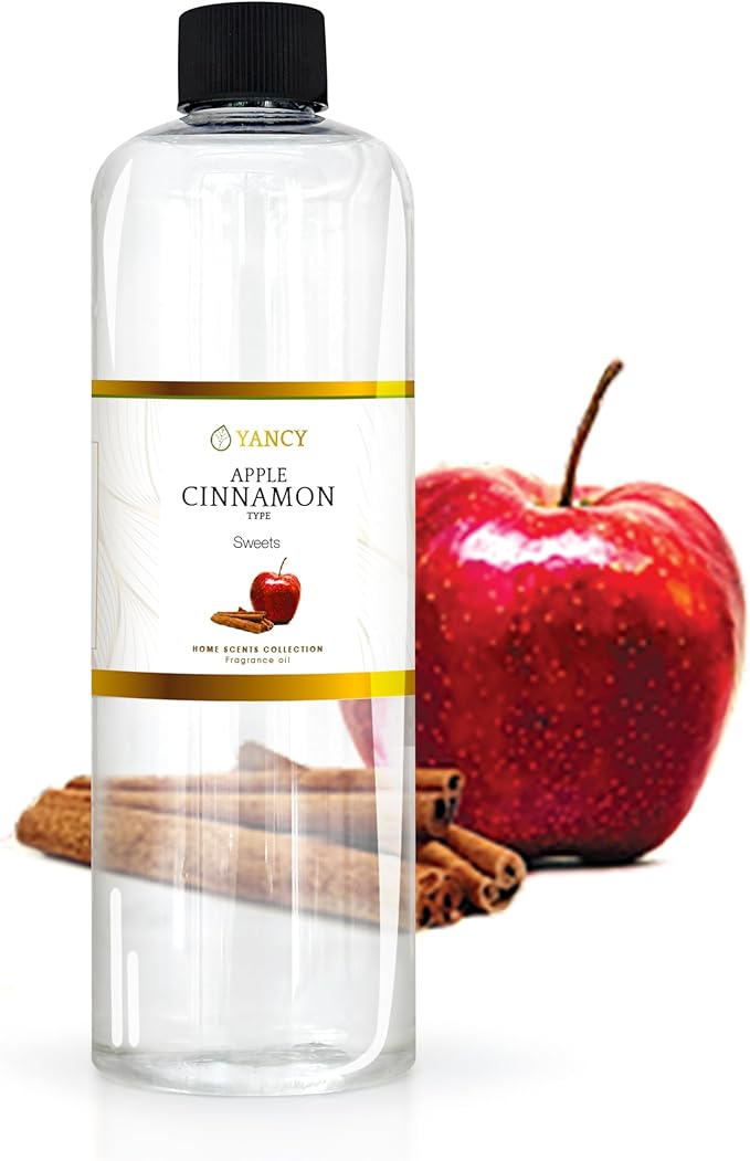 YANCY Apple Cinnamon Luxury Collection Fragrance Oil (16 oz), Warm Spiced Apple Aroma, Ideal for Diffusers, Oil Burners & Aroma Lamps, Cozy Scent for Fall Comfort YancySpa