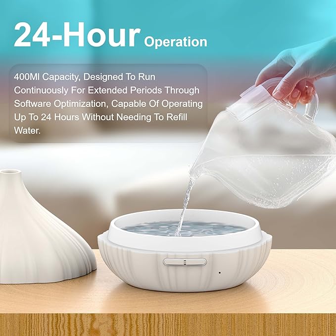 JADNIP Voice-Controlled Essential Oil Diffuser, 400ml Scent Diffuser with waterless auto Off and Timer Functions, Mist humidifier with Lighting, eco-Friendly Materials, Perfect for Office and Home.
