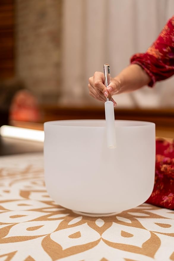 Crystal Singing Bowl Resonant Rod/Mallet — Silicone Coated Glass — Pure, Clear Tone for Meditation, ASMR, Yoga or Sound Baths, 2-YEAR WARRANTY - Bloomnest