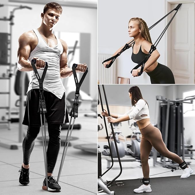 Heavy Resistance Bands for Working Out, 300lbs/360lb/420lb Exercise Bands Workout Bands with Handles, Door Anchor, Ankle Straps, Home Gym Workout Equipment for Men Fitness Strength Training Stretching - Bloomnest