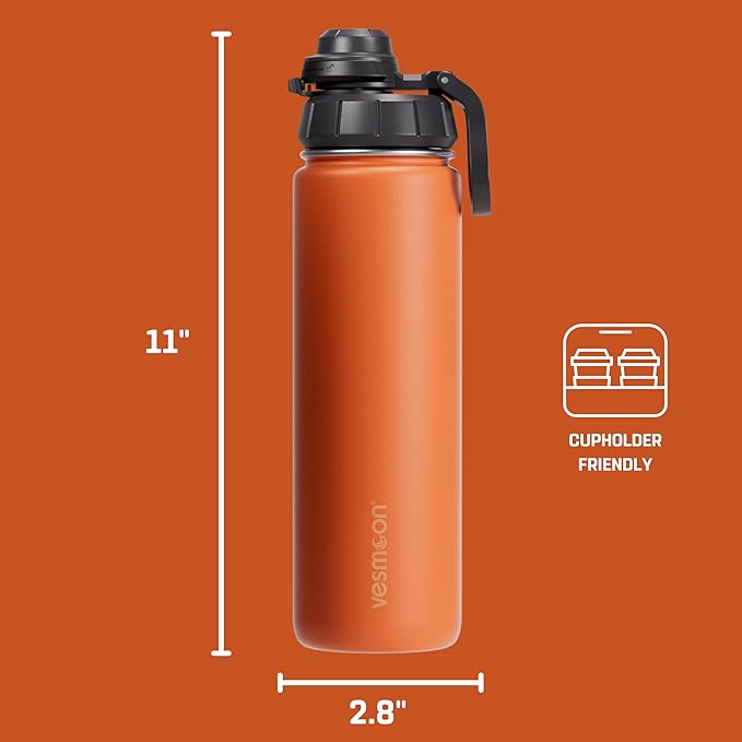 Vesmoon Vessence Tea Infuser Bottle - 24 Oz Insulated Loose Leaf & Fruit Infuser Bottle | Leak Proof with FlowSip Lid