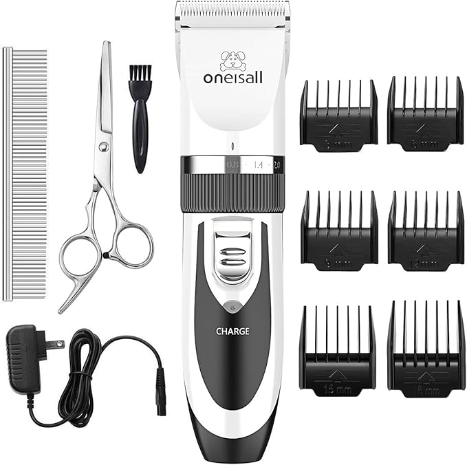 oneisall Dog Shaver Clippers Low Noise Rechargeable Cordless Electric Quiet Hair Clippers Set for Dogs Cats Pets - Bloomnest