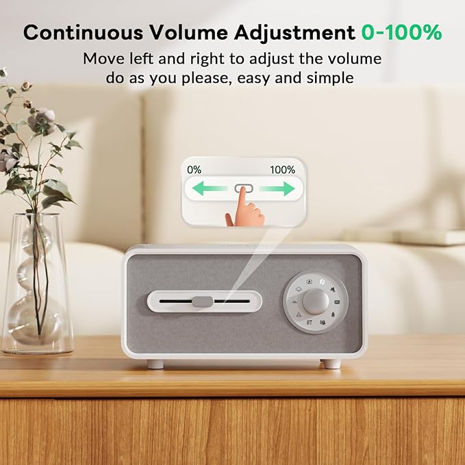 White Noise Sound Machine for Sleeping,9 Natural and Soothing Sounds,Wireless Charger,Music Play for Bedroom and Outdoor,White Noise Sound Machine for Baby,Kids,Adults