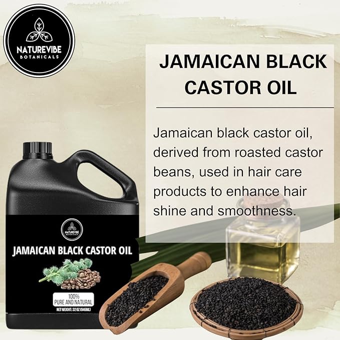 Naturevibe Botanicals Jamaican Black Castor Oil 32 Ounces | 100% Pure and Natural | Great for Skin Care and Hair Care - Bloomnest