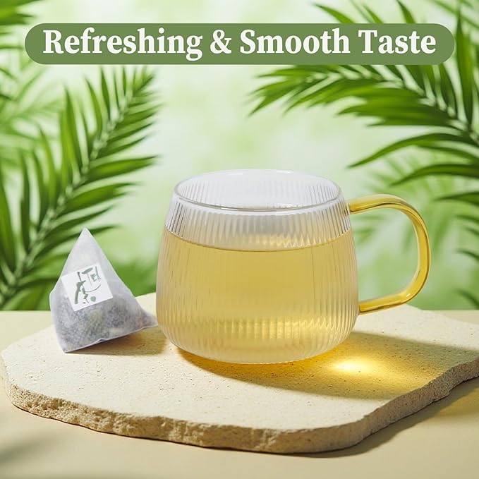 FullChea - Plantain Leaf Tea, 50 Teabags, 2g/bag - Whole Plantain Leaves - Plantago Major Herbal Tea - Non-GMO - Caffeine-free - Support Respiratory Health & Boost Immunity - Bloomnest