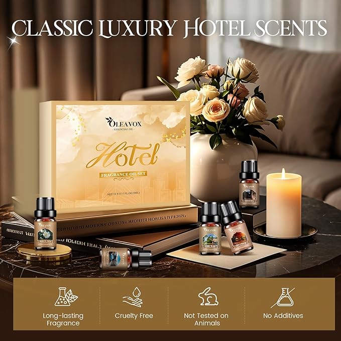 Hotel Diffuser Oils Gift Set, Luxury Fragrance Oil Blend, Hotel Essential Oils for Diffusers for Home, Candle & Soap Making Scents, More 10x5ml Scented Oil, Aromatherapy Oils Kit - Bloomnest