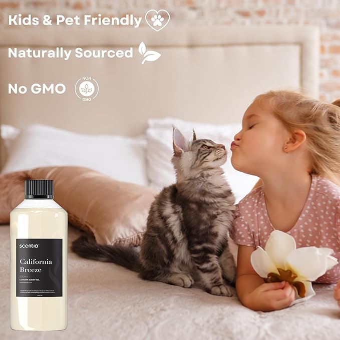 Scentia Hotel Diffuser Oil Inspired by The Delano Beach Club Hotel Scent - 500 mL 16.9 fl oz - Essential Oil Blend Orange, Green Tea & Jasmine for Aromatherapy Diffusers - California Breeze - Bloomnest