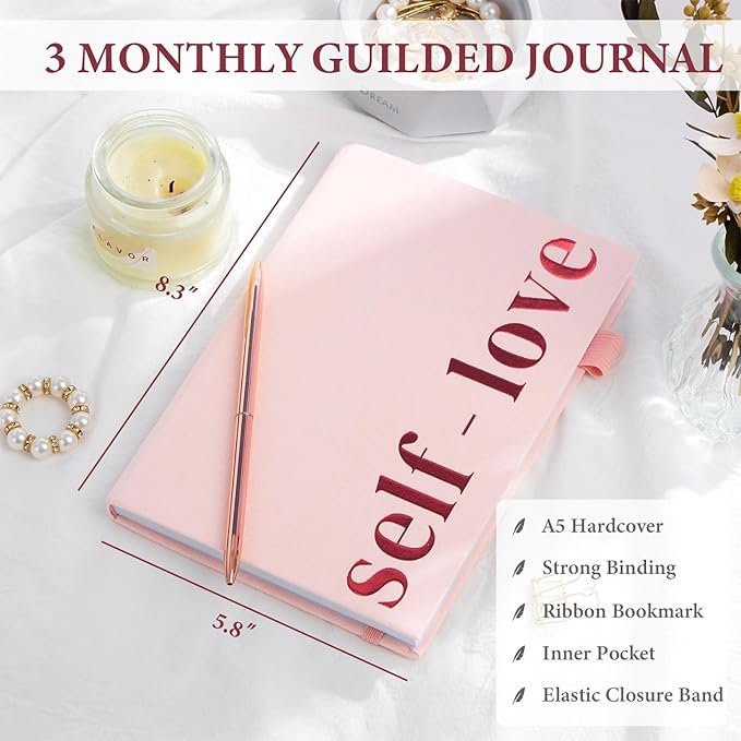 5 MINUTES A DAY Self-love Journal for Women, Self-Love Workbook Guided Journal with Prompts to Practice Self-care, Reflection & Self-help, Mental Health, Gratitude & Mindfulness - Pink 5MINUTESADAY