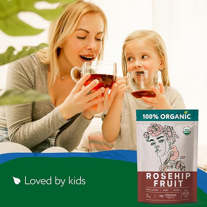 Rosehip Tea Organic (8oz.) – Dried Rose Hip Fruit Whole – Source of Vitamin C from Food - Bloomnest