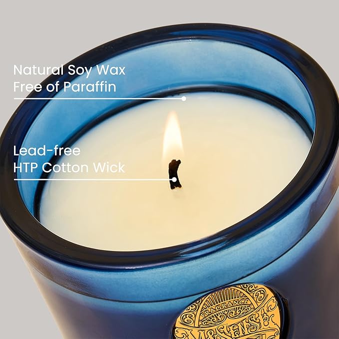 M&SENSE Natural Strong Summer Soy Candle | Summer's Night & Blue | 9.2 oz, 50H Burn Time | Luxury Scented Candle for Relaxation, Gifting, Home Décor | Ideal for Bedroom, Office, Party Ambiance - Bloomnest