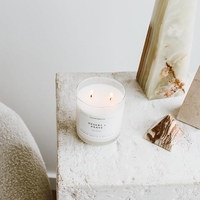Calyan Wax Co. 2 Wick Candle, Sea Mist + Freesia Scented Candle, 37 Hour Burn Time, Aromatherapy Soy Candles, Non Toxic & Vegan Soy Wax, Glass Tumbler Scented Candles, 12.5oz - Bloomnest