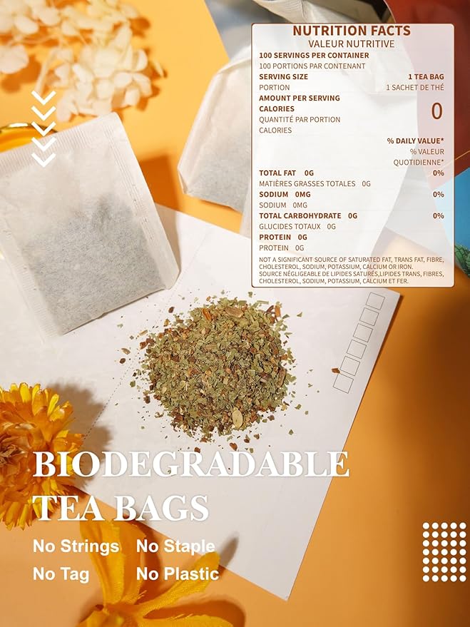 HYNTMYT Roasted Dandelion Root with Milk Thistle & Peppermint Tea Bags, Wellness, Refreshing Mint Flavor Dandelion tea, 100 Count - Bloomnest