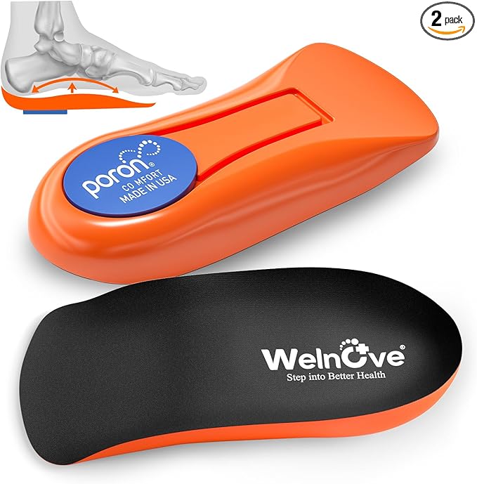 Welnove Gel Heel Cushion Cups With Arch Support - (FSA or HSA Eligible) for Plantar Fasciitis Relief, Pain, Achilles Tendonitis, Spur, Support - Women 9.5-13 & Men 8.5-12 - Bloomnest
