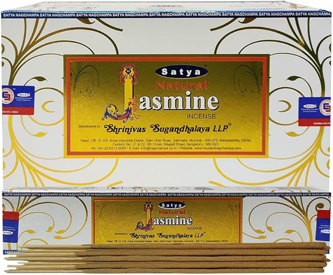 Natural Jasmine Incense Sticks and Incense Stick Holder Bundle Insence Insense Satya - Bloomnest