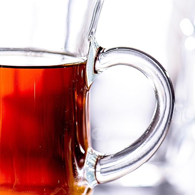 Turkish Tea Glasses With Handle - Tea Cups Set of 6 - Slim Waist Thick Sole Tea Glass for Hold Cold Drinks, 5 oz / 150ml - Bloomnest