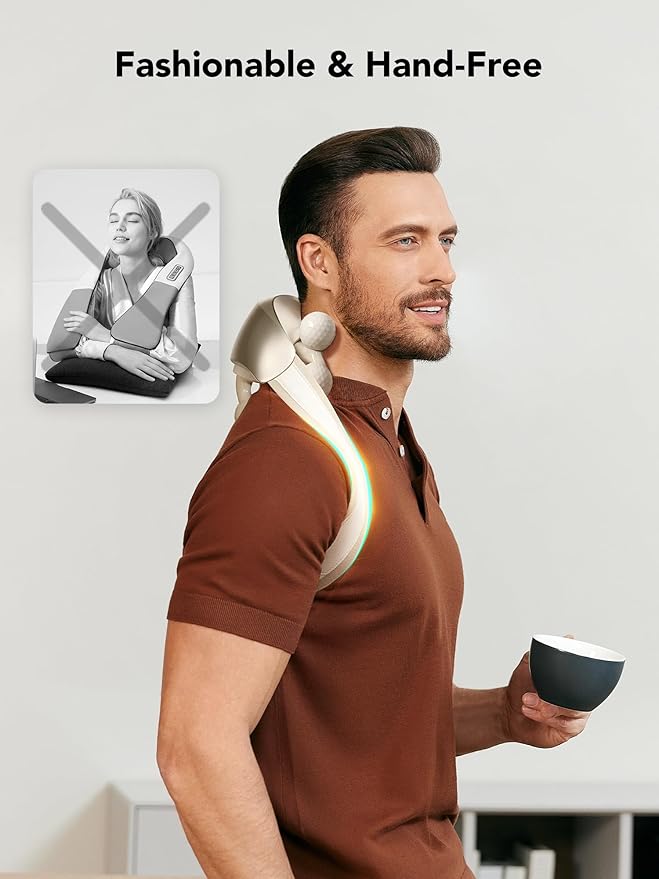 SKG Cordless Neck Massager for Pain Relief Deep Tissue Shiatsu Neck and Shoulder Massger with Heat H7 Ultra Gifts for Men and Women Birthday - Bloomnest