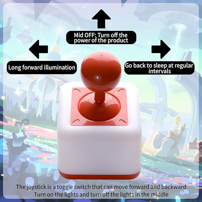 Night Light Lamp Rocker Night Light, 2-Speed Timer Bedside Night Lamp Rechargeable USB Lamp Side Table Light Night Rising Lamp LED Companion Light(Rocker Red) - Bloomnest