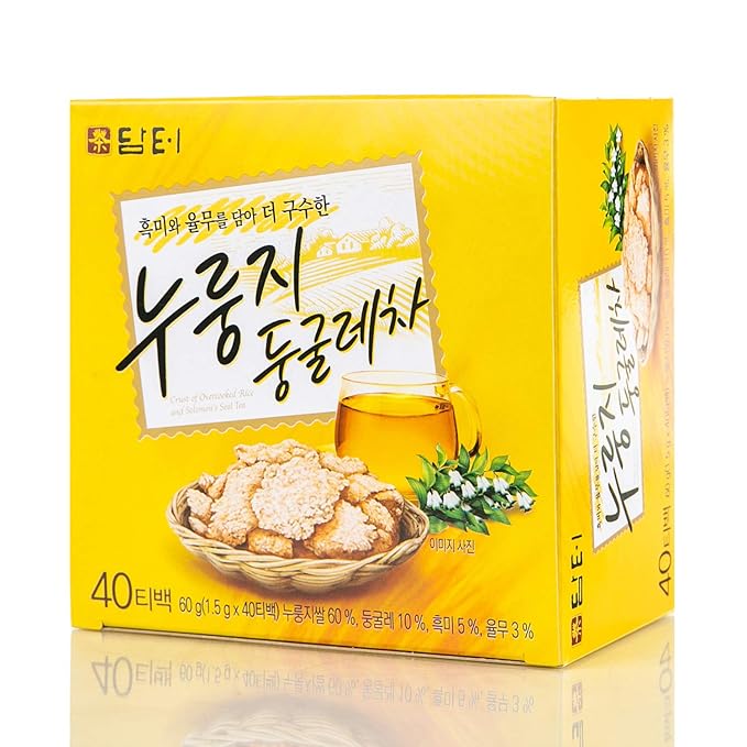 Damtuh Korean Roasted Rice & Solomon’s Seal Tea – Traditional Herbal Tea - Caffeine-Free, Sugar-Free, Non-Caloric, 40 Tea Bags (1.5g each) - Bloomnest