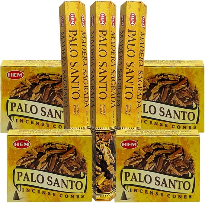Palo Santo Incense Sticks and Cones Variety Pack with Burner Holder Bundle from Hem Incense Trumiri for Smudging and Aroma TRUMIRI