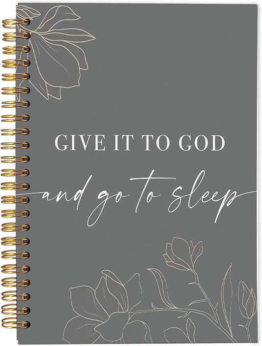 Give It To God And Go To Sleep Spiral Notebook,Bible Notebook Journal for Women Men Writing,College Ruled Spiral Notebook 5.5X8.3 Inch - Bloomnest