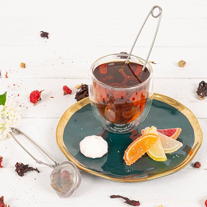 Snap Ball Tea Strainer 3 Pack Tea Infuser with Handle Tea Mesh Infuser Snap Ball Strainer Steep Loose Leaf Tea Infuser Fine Mesh Ball Tea Filter Strainer for Spices and Seasonings