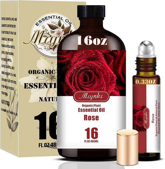 Rose Fragrance Oil-Rose Essential Oil 16.33oz (490ml)-100% Pure Natural Scent for Diffusers, Candles, Soap Making & Aromatherapy-Relaxing Home & Gift Essential Oil for Bath, Massage - Bloomnest