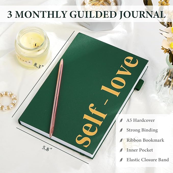 5 MINUTES A DAY Self-love Journal for Women and Man, Self-Love Workbook Guided Journal with Prompts to Practice Self-care, Reflection & Self-help, Mental Health, Gratitude & Mindfulness(Dark Green) 5MINUTESADAY