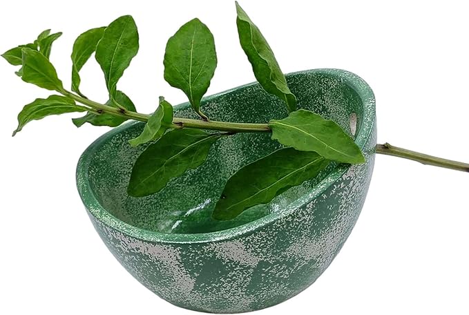 Herb Stripping Bowl with 4 Different Holes Efficient Leaf Removal Tool for Parsley Cilantro Vegetables Durable Resin Kitchen Gadget Veggie Herbs Stripper Imitation Ceramic Pottery Design - Bloomnest