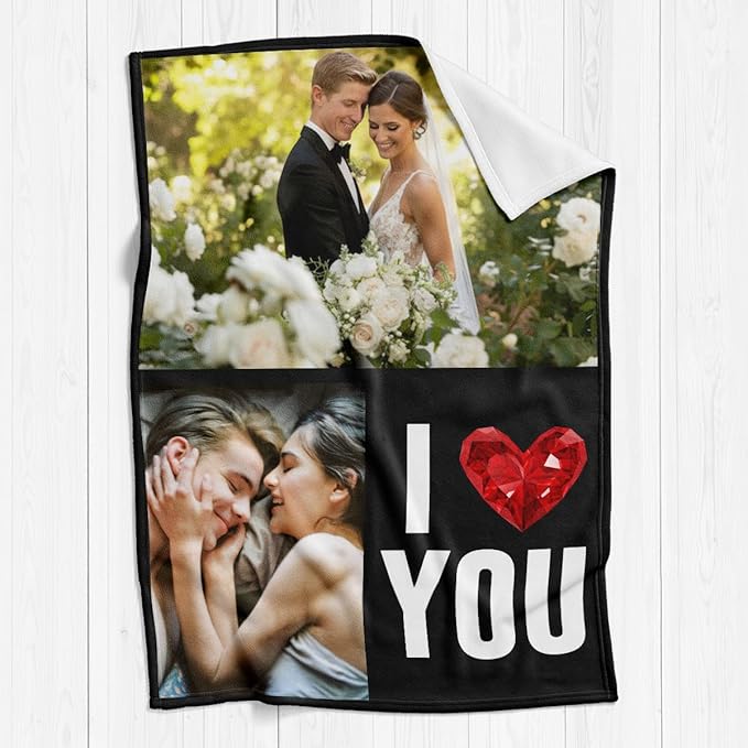 Custom Blanket with Photos, Personalized Photo Blankets Using My Own Photos, Customized Blankets with Pictures, Personalized Gifts for Women Men Baby Child - Bloomnest