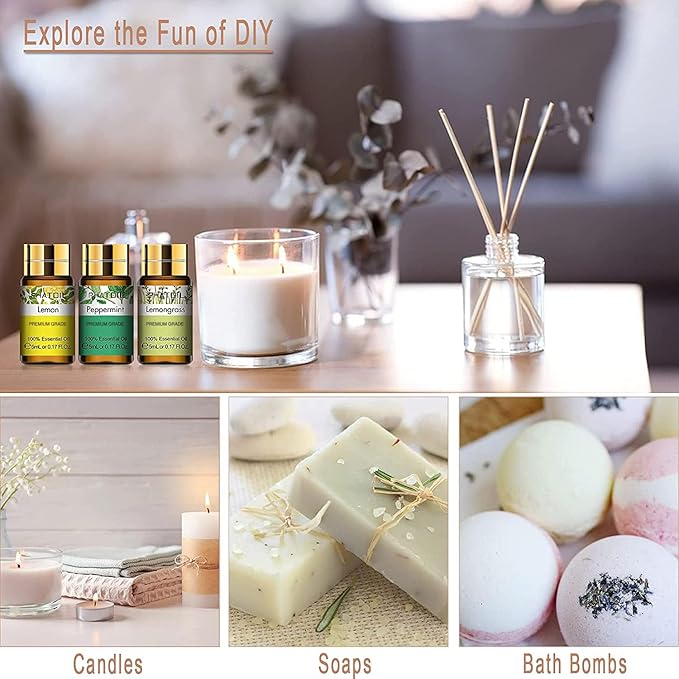 PHATOIL Essential Oils Gift Set 15 x 5ml, Pure Essential Oil Aromatherapy Oil for Skin Care, Hair Care, Bath, Ideal for Humidifier, Diffuser, Relax - Bloomnest