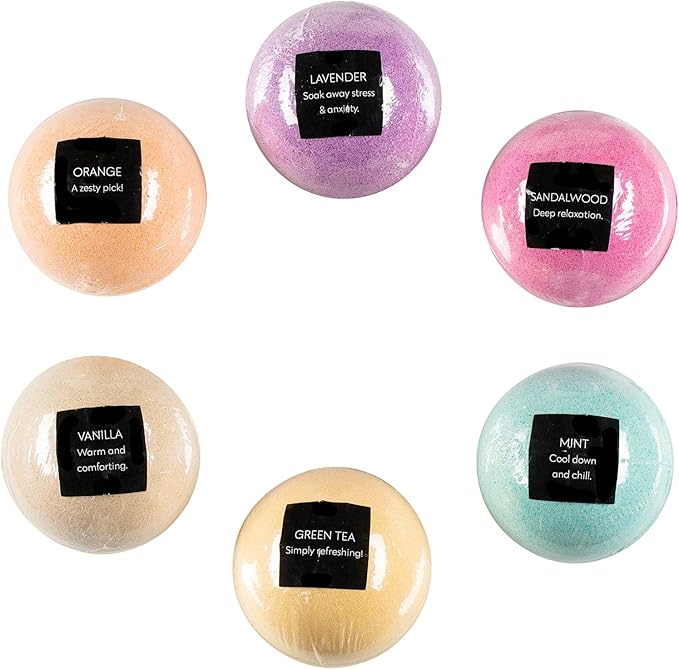Sweet Dreams Aromatherapy Relaxing Bath Bomb Gift Set for Women - 6 Bomb Bath Fizzers at 4OZ or 113g per Bubble & Spa Bath Gifts - Bloomnest