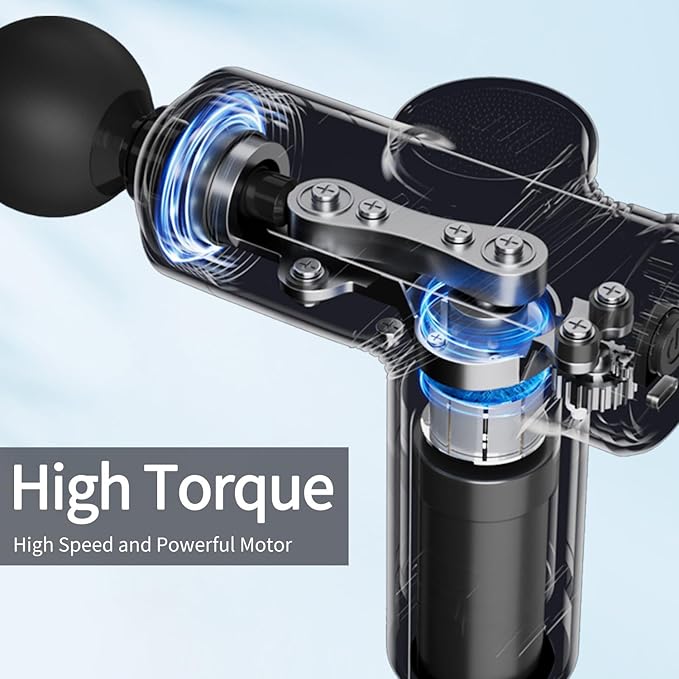 Massage Gun Deep Tissue, Silent Brushless Motor and Portable Massage Gun with 4 Interchangeable Heads for Deep Muscle Relief and Relaxation, Relax Gift - Bloomnest