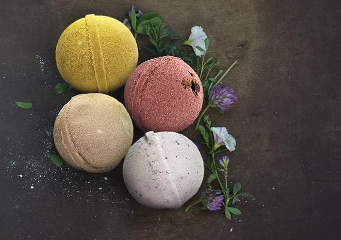 Legends Creek Farm, Goat Milk Botanical Bath Bomb Bundle, Shea Butter & Sunflower Oil, Hydrate and Relax, 18 Oz Total (4-Pack) (Madagascar Vanilla, Sandalwood Patchouli, Wild Jasmine Rose, & Lavender) - Bloomnest