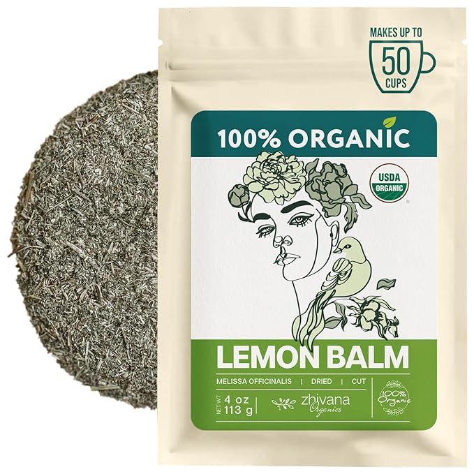 Lemon Balm Tea Organic - Lemon Balm Herb Loose Leaf - Melissa Tea, Tolonjil Tea Organic –- Anti-Stress, Sleep, Blood Pressure, Digestion - 4 Oz - Bloomnest