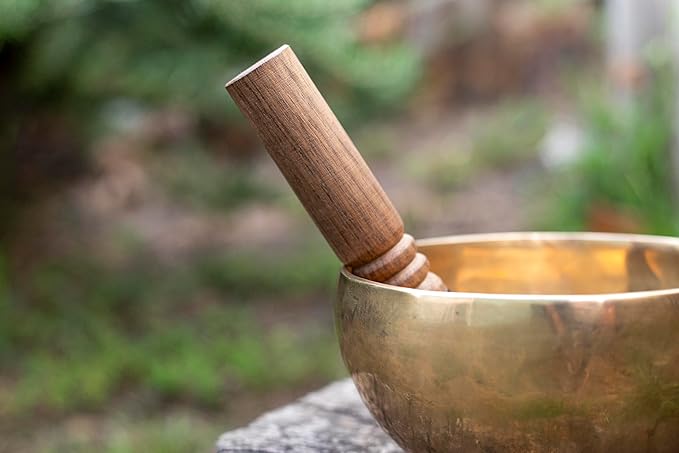 6-Inch Handmade Tibetan Singing Bowl ~ Superb B Crown Chakra Balancing ~ Best use for Meditation, Sound Healing, Cleansing, Mindfulness & Relaxation ~ Cushion & Sueded Leather wooden Mallet included - Bloomnest