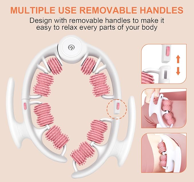 KESHWELL Muscle Massage Roller, Foam Roller for Deep Tissue Massage and Fitness Exercise.Golfer Tennis Elbow Relief Roller for Men&Women, Massage Roller Tool for Neck,Back,Leg, Arm,Thigh. White - Bloomnest