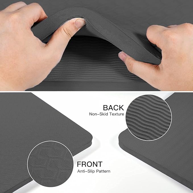 Hatha Yoga 4/5 inch TPE Yoga Mat Fitness & Exercise Mats Large Size 72"L x 32"W Non-Slip Anti-Tear For Women Men - Bloomnest