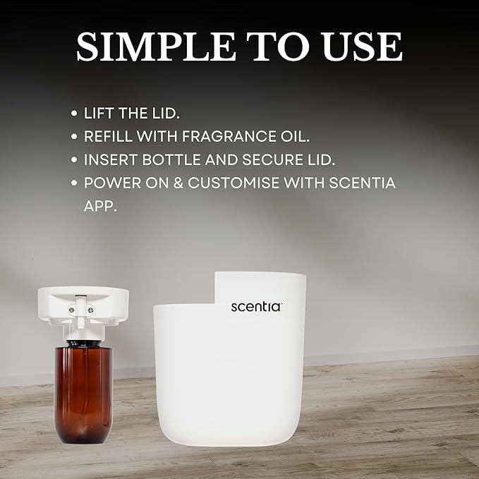 Home Scent Diffuser Starter Kit |Plug in Waterless Aroma Diffuser for Essential Oils | for Home, Office,Spa, Smart App | Covers up to 500 Sq. Ft. | White | 20ml Oil Included- Best Gift - Bloomnest