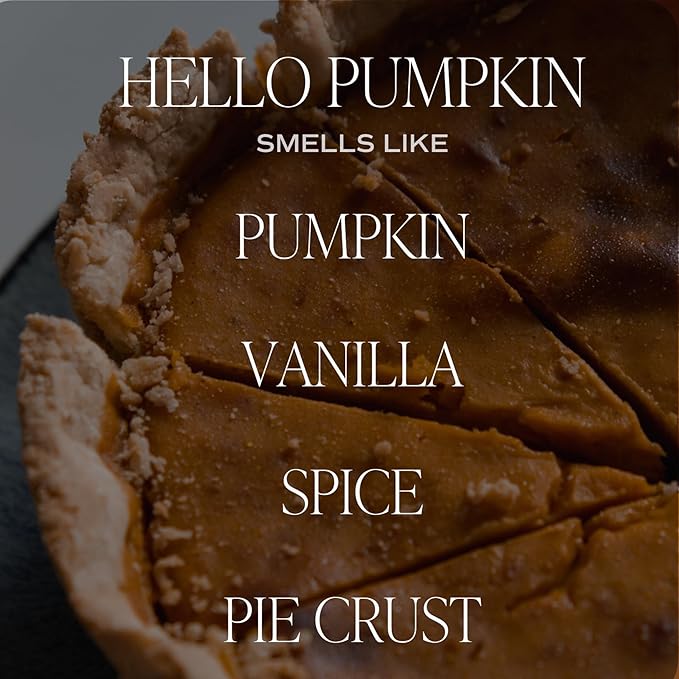 Sweet Water Decor Hello Pumpkin Candle - Fall Soy Candles with Pumpkin, Warm Spices, Vanilla and Buttery Pie Crust - Pumpkin Candles for Home with 40 Hours Burn Time - 9Oz Black Lid Amber Jar Candle - Bloomnest