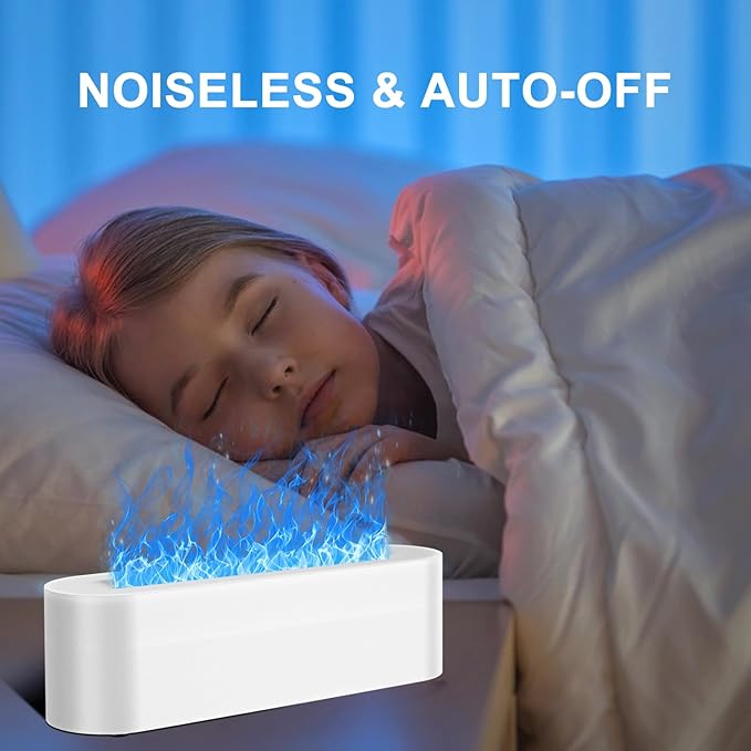 Flame Air Aroma Diffuser Humidifier, Upgraded 7 Flame Colors Aromatherapy Aroma Diffusers for Home, Bedroom, Office, Yoga, Timer & Waterless Auto Off 150ml - Bloomnest