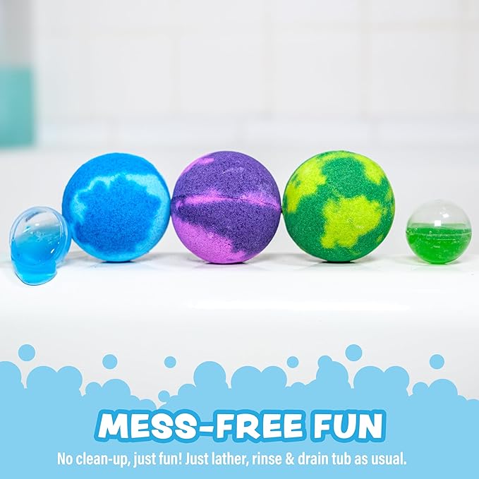 Tub Works Super Goo Bath Slime 'Surprise' Bombs, 6 Pack | Kids Bath Bombs With Surprise Inside | Nontoxic | Stretchy, Squishy Slime Soap | Sensory Fun for Kids - Bloomnest