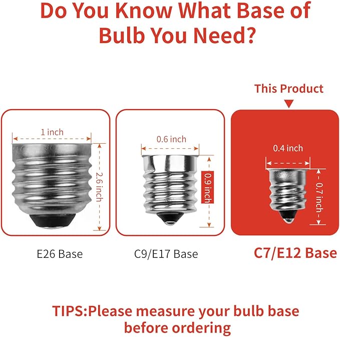 Meconard C7 Led Replacement Christmas Light Bulbs, C7 Shatterproof Led Bulbs for Christmas Indoor Outdoor String Lights, E12 Candelabra Base, Commercial Grade Holiday Bulbs, Red, 50 Pack - Bloomnest