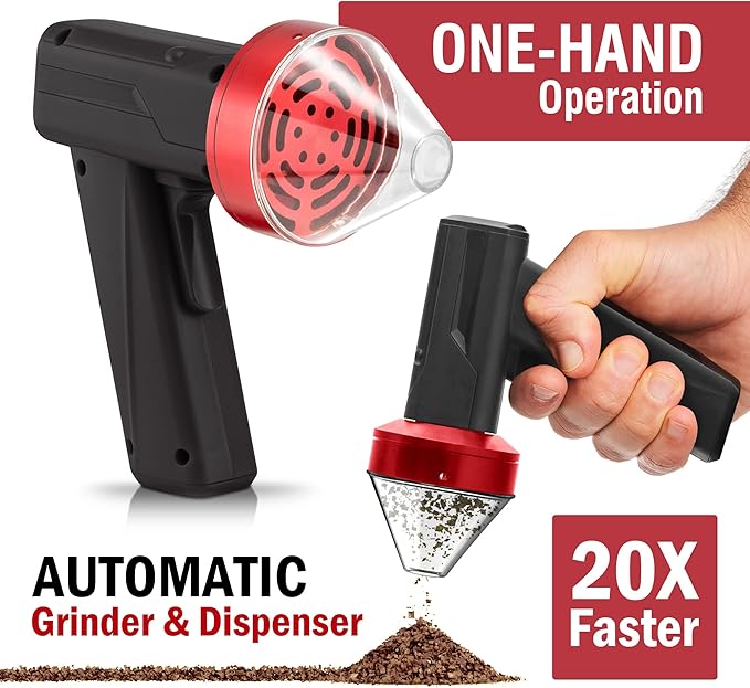2.5" Large Electric Grinder Herb Grinder, Auto Spice Grinder with Auto Dispensing (Black Red) - Bloomnest