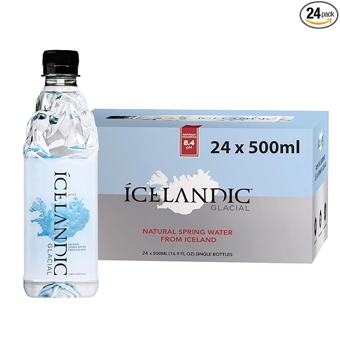 Icelandic Glacial Natural Spring Alkaline Water, 16.9 Fl Oz (Pack of 24) - Bloomnest