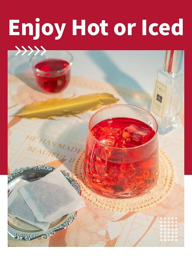 HYNTMYT Hibiscus Tea Bags, Premium Hibiscus Flowers Tea, Bright & Tart Flavor, Caffeine Free, 120 Count - Bloomnest