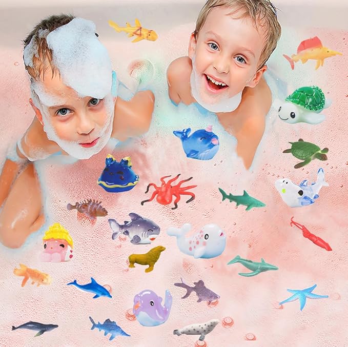 Shark Bath Bombs for Kids with Surprise Inside SEA Animals - Natural and Safe Bath Bombs Gift Set for Girls & Boys - Multicolored Organic Bubble Bath. - Bloomnest