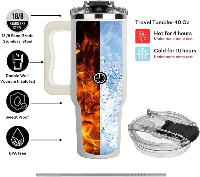 WAZONE Personalized Gamer Tumbler Nutrition Facts Customized Gaming Tumbler 40oz with Handle and Straw Insulated Travel Mugs Birthday Christmas Gifts for Video Game Lovers Pro Gamers Men Women - Bloomnest